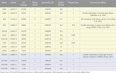 Analysis of rare genetic variants in All of Us cohort patients with common variable immunodeficiency